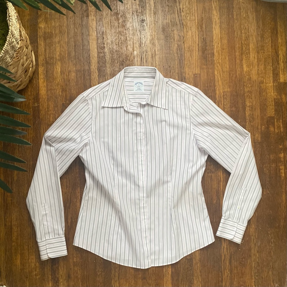 Women’s Brooks Brothers Purple Striped Button Down